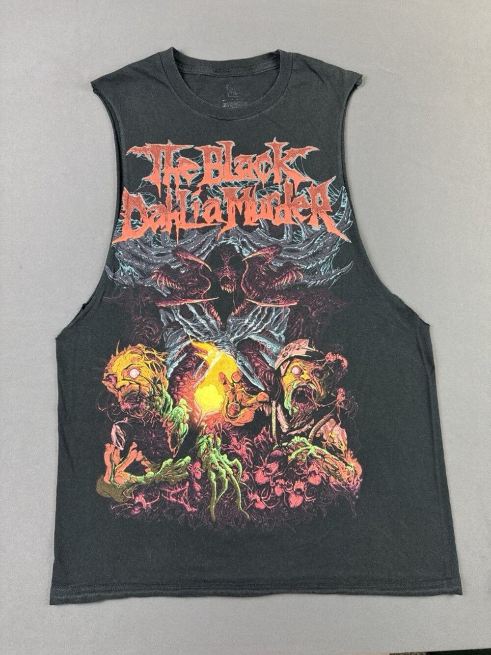 Rare Vintage Y2K Black Dahlia Murder Band Tee Chopped Sleeve Black Art Tour